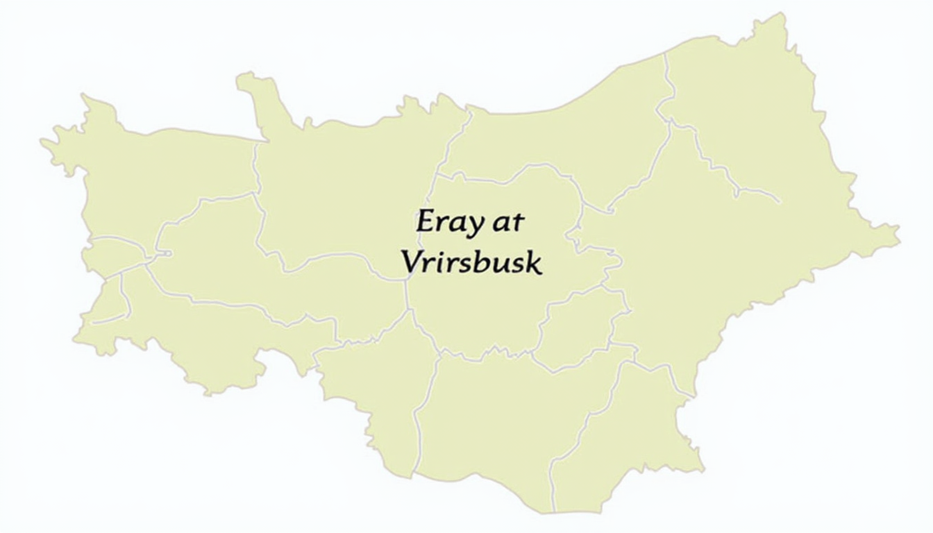 Harta stilizată a județului Vrancea cu elemente de dezvoltare urbană și rurală pentru anul 2026